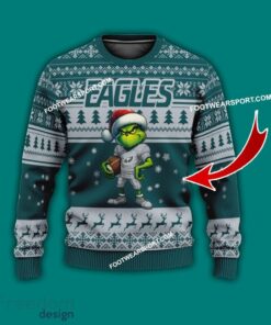 Multi Style Grinch Philadelphia Eagles Knitted Christmas Sweater AOP Gift Holidays