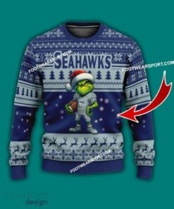 Multi Style Grinch Seattle Seahawks Ugly Christmas 3D Sweater Gift For Men And Women