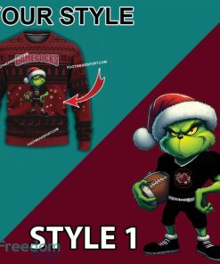 Multi Style Grinch South Carolina Gamecocks Ugly Christmas Sweater Gift For Men And Women image Multi Style Grinch South Carolina Gamecocks Ugly Christmas Sweater Gift For Men And Women - Grinch South Carolina Gamecocks Ugly Christmas Sweater Photo 3
