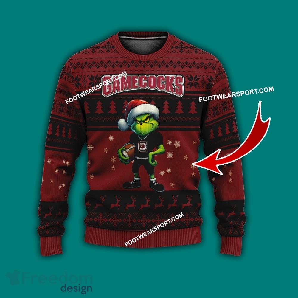 Multi Style Grinch South Carolina Gamecocks Ugly Christmas Sweater Gift For Men And Women image Multi Style Grinch South Carolina Gamecocks Ugly Christmas Sweater Gift For Men And Women - Grinch South Carolina Gamecocks Ugly Christmas Sweater Photo 1