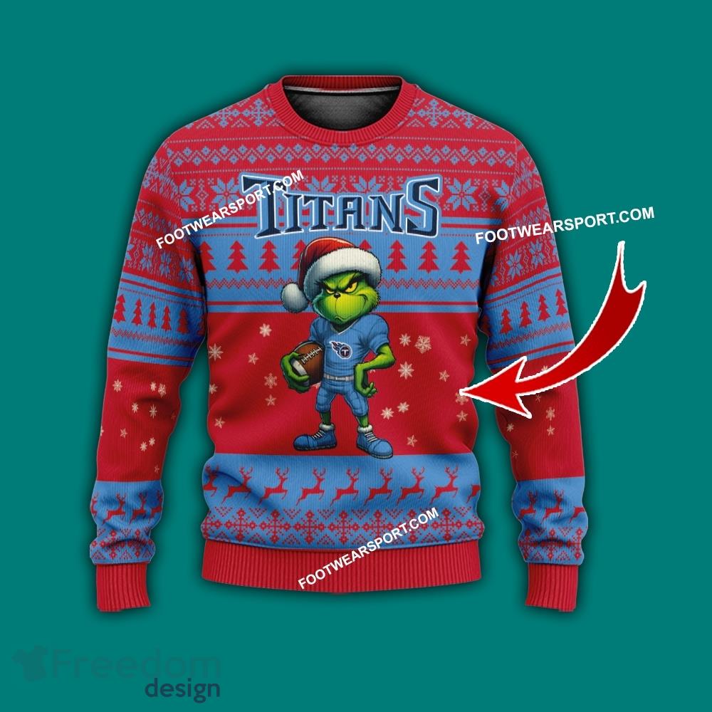 Multi Style Grinch Tennessee Titans Ugly Christmas Sweater Gift For Adult image Multi Style Grinch Tennessee Titans Ugly Christmas Sweater Gift For Adult - Grinch Tennessee Titans Ugly Christmas Sweater Photo 1