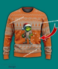 Multi Style Grinch Texas Longhorns Ugly Christmas Sweater Gift For Men And Women