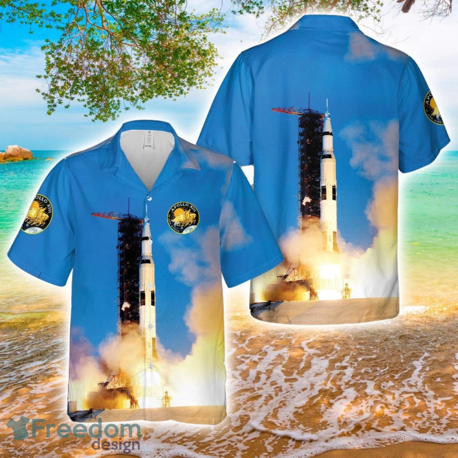 NASA Apollo 13 Mission Aloha 3D Hawaiian Shirt image NASA Apollo 13 Mission Aloha 3D Hawaiian Shirt Product Photo 1