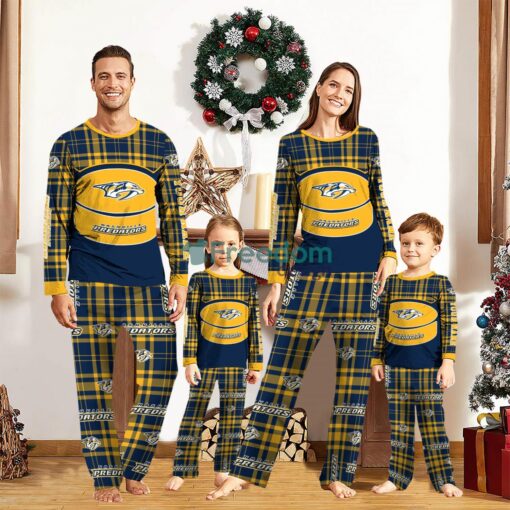 Nashville Predators Custom Name Pajamas Set For Family Sport Team Pajamas Christmas Gift Product Photo 1