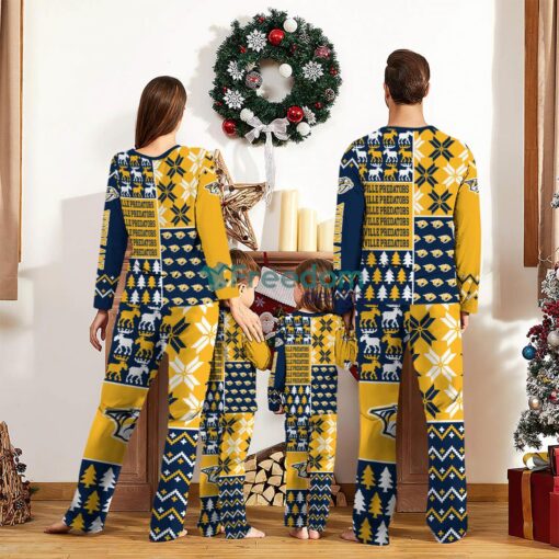 Nashville Predators Pajamas Set Christmas snowflake pattern Cute Pajamas For Family Christmas Gift Ideas Custom Name Product Photo 2