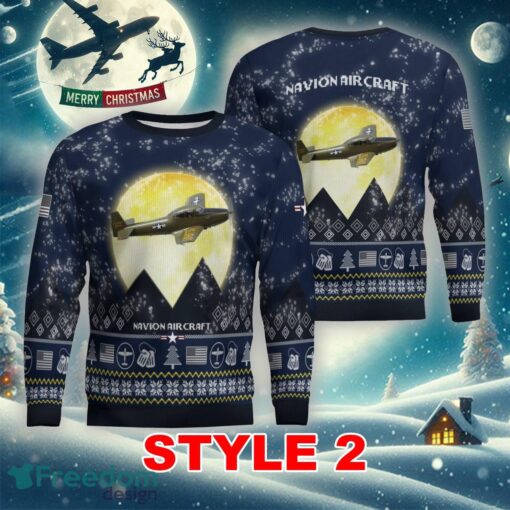 Navion Aircraft Aircraft Moonlight Multi Color Ugly Christmas 3D Sweater Gift For Adult - Navion Aircraft Aircraft Moonlight Ugly Christmas Sweater_11