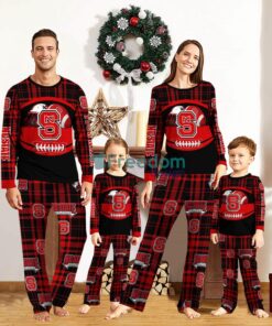 NC State Wolfpack Custom Name Pajamas Set For Family Sport Team Pajamas Christmas Gift