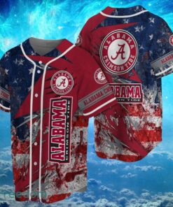 NCAA Alabama Crimson Tide Logo Design Baseball Jersay Shirt Full Print