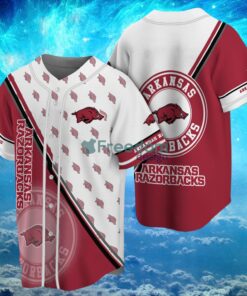 NCAA Arkansas Razorbacks Logo Design Baseball Jersey Shirt Gifts For Fans Shirt Full Print