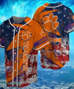 NCAA Clemson Tigers Logo Design Baseball Jersay Shirt Full Print