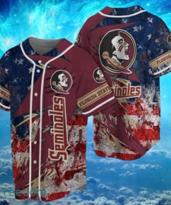 NCAA Florida State Seminoles Logo Design Baseball Jersay Shirt Full Print