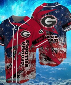 NCAA Georgia Bulldogs Logo Design Baseball Jersay Shirt Full Print