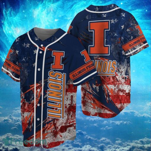 NCAA Illinois Fighting Illini Logo Design Baseball Jersay Shirt Full Print Product Photo 1