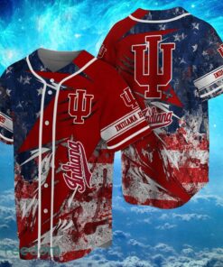 NCAA Indiana Hoosiers Logo Design Baseball Jersay Shirt Full Print