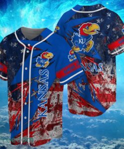 NCAA Kansas Jayhawks Logo Design Baseball Jersay Shirt Full Print