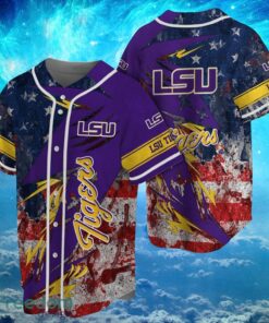 NCAA LSU Tigers Logo Design Baseball Jersay Shirt Full Print