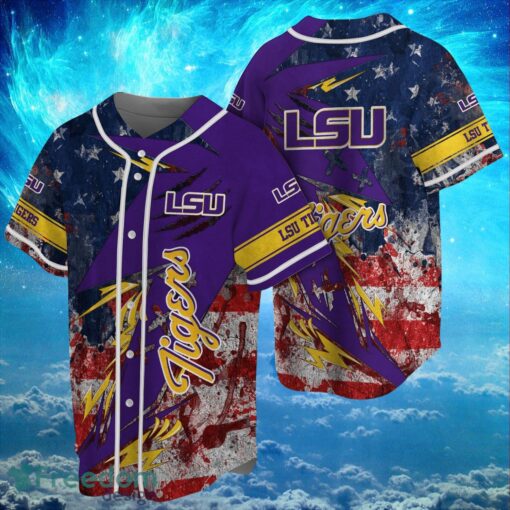 NCAA LSU Tigers Logo Design Baseball Jersay Shirt Full Print Product Photo 1