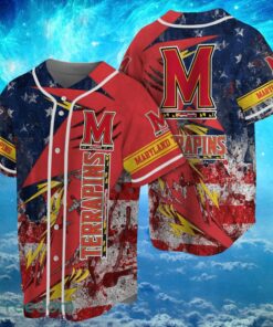 NCAA Maryland Terrapins Logo Design Baseball Jersay Shirt Full Print