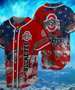 NCAA Ohio State Buckeyes Logo Design Baseball Jersay Shirt Full Print