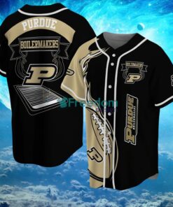 NCAA Purdue Boilermakers Logo Design Fire Ball Baseball Jersey Shirt Full Print