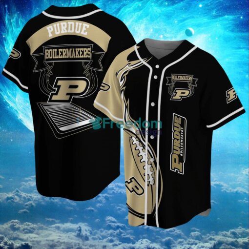 NCAA Purdue Boilermakers Logo Design Fire Ball Baseball Jersey Shirt Full Print Product Photo 1