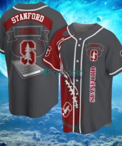 NCAA Stanford Cardinal Logo Design Fire Ball Baseball Jersey Shirt Full Print