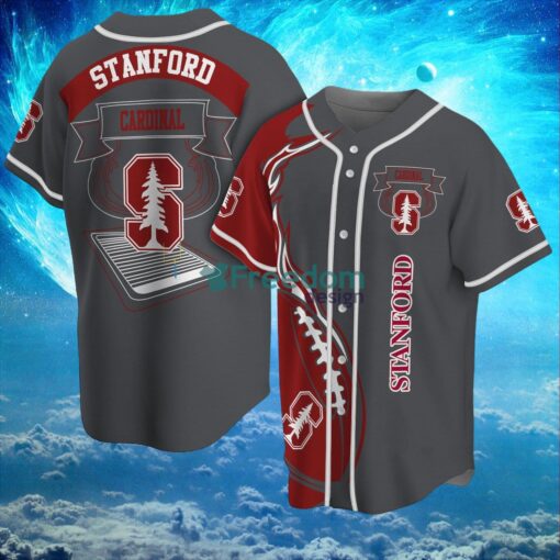 NCAA Stanford Cardinal Logo Design Fire Ball Baseball Jersey Shirt Full Print Product Photo 1