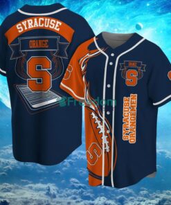 NCAA Syracuse Orange Logo Design Fire Ball Baseball Jersey Shirt Full Print