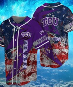 NCAA Tcu Horned Frogs Logo Design Baseball Jersay Shirt Full Print Product Photo 1