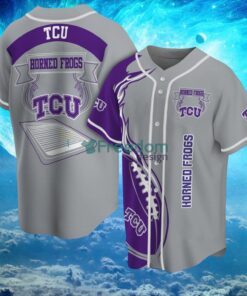 NCAA Tcu Horned Frogs Logo Design Fire Ball Baseball Jersey Shirt Full Print