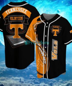 NCAA Tennessee Volunteers Logo Design Fire Ball Baseball Jersey Shirt Full Print