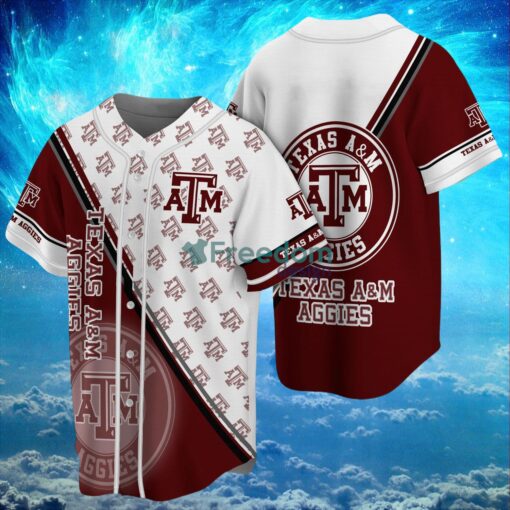 NCAA Texas A&M Aggies Logo Design Baseball Jersey Shirt Gifts For Fans Shirt Full Print Product Photo 1