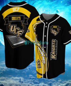 NCAA Ucf Knights Logo Design Fire Ball Baseball Jersey Shirt Full Print