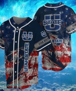 NCAA Utah State Aggies Logo Design Baseball Jersay Shirt Full Print Product Photo 1