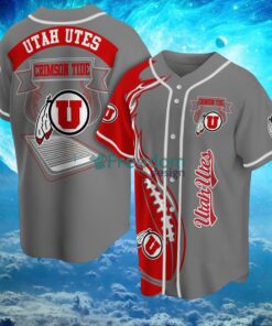 NCAA Utah Utes Logo Design Fire Ball Baseball Jersey Shirt Full Print