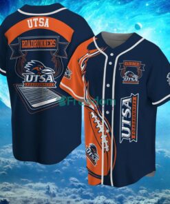 NCAA Utsa Roadrunners Logo Design Fire Ball Baseball Jersey Shirt Full Print