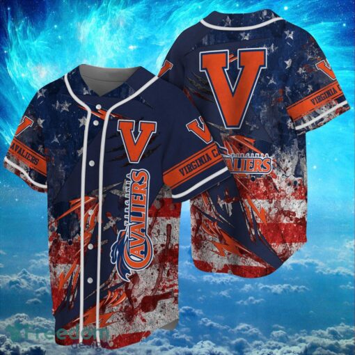 NCAA Virginia Cavaliers Logo Design Baseball Jersay Shirt Full Print Product Photo 1