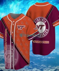 NCAA Virginia Tech Hokies Logo Design Baseball Jersey Shirt Gifts For Fans Shirt Full Print