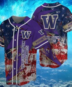 NCAA Washington Huskies Logo Design Baseball Jersay Shirt Full Print Product Photo 1