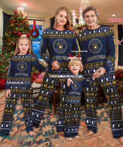 New Design Milwaukee Brewers Christmas Pajamas Set Gift Family