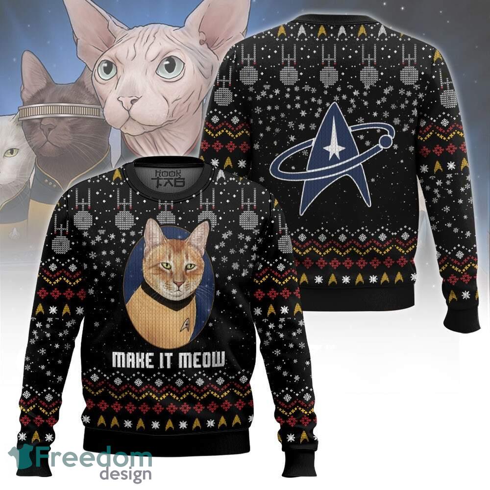 New Design Star Strek the Cat Make it Meow Ugly Christmas Sweater For Fans image New Design Star Strek the Cat Make it Meow Ugly Christmas Sweater For Fans - New Design Star Strek the Cat Make it Meow Ugly Christmas Sweater For Fans