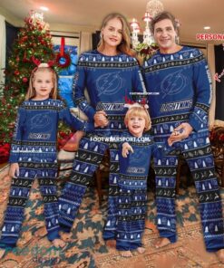 New Design Tampa Bay Lightning Christmas Pajamas Set Gift Family