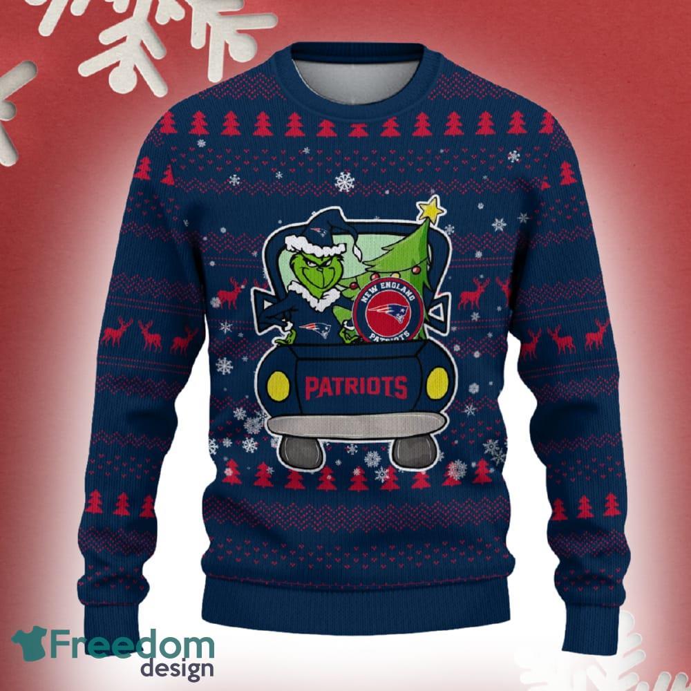 New England Patriots Grinch Driving Funny 3D Ugly Christmas Sweater For Men Women image New England Patriots Grinch Driving Funny 3D Ugly Christmas Sweater For Men Women - New England Patriots Christmas Sweater Grinch Driving Photo 2
