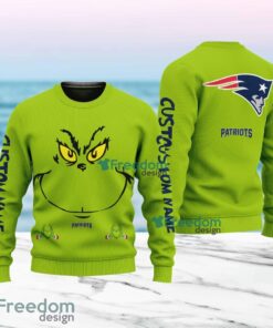 New England Patriots NFL Ginch Face Funny Custom Name Ugly Sweater Merry Chistmas Gift For Fans