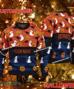 New England Patriots Personalized Logo Pattern Ugly Christmas Sweater For Fans