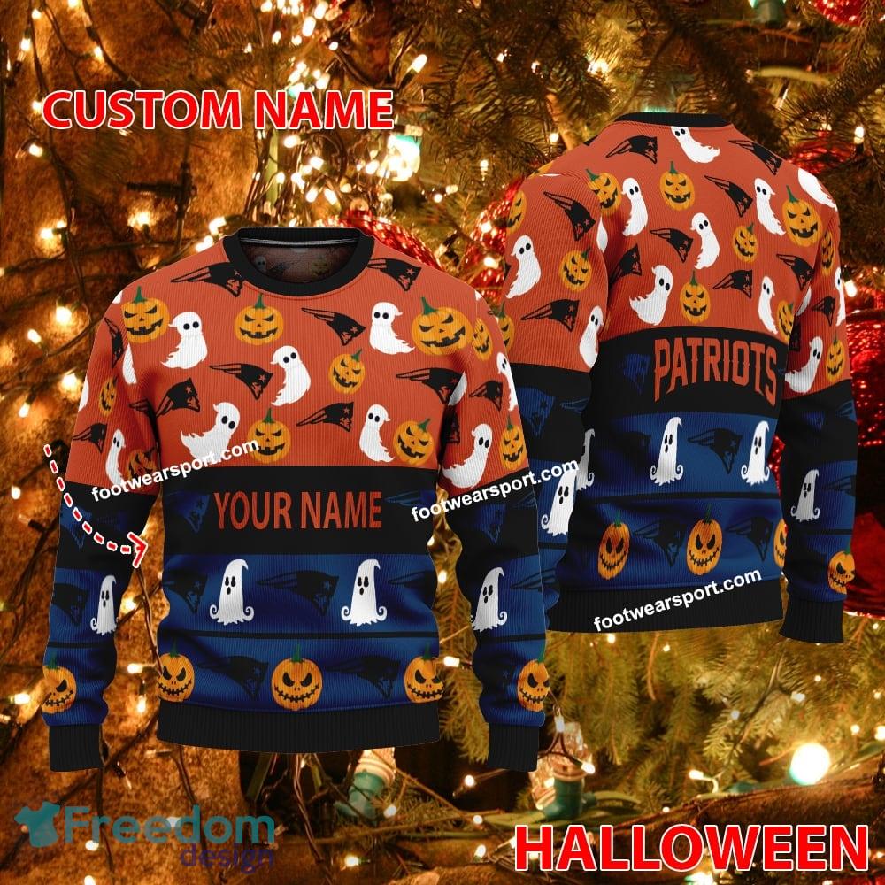 New England Patriots Personalized Logo Pattern Ugly Christmas Sweater For Fans image New England Patriots Personalized Logo Pattern Ugly Christmas Sweater For Fans - New England Patriots Personalized Logo Pattern Ugly Christmas Sweater For Fans