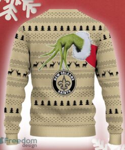 New Orleans Saints Grinch Driving Funny 3D Ugly Christmas Sweater For Men Women - New Orleans Saints Christmas Sweater Grinch Driving Photo 3