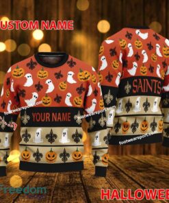 New Orleans Saints Personalized Halloween Ugly Christmas Sweater For Fans