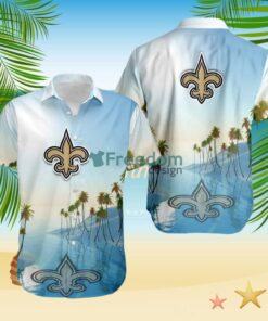 New Orleans Saints Tropical Beach Blue Hawaiian Shirt