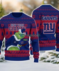 New York Giants Grinch Ugly Christmas Sweater With Team Logo 3D Printed Christmas Sweater Gift